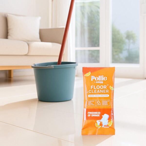 FloorCleaner-02.jpg Pollic Kadam Concentrated Floor Cleaner Sachet – Orange Fresh Fragrance (50 Gm)