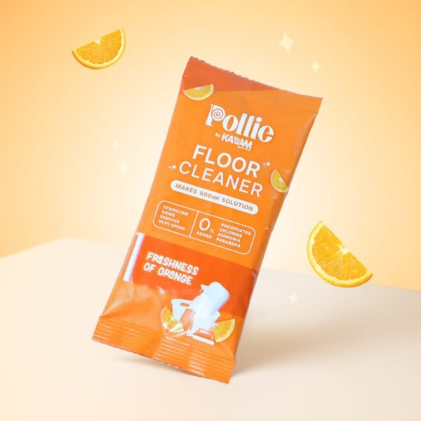 FloorCleaner-03.jpg Pollic Kadam Concentrated Floor Cleaner Sachet – Orange Fresh Fragrance (50 Gm)