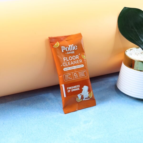 FloorCleaner-06.jpg Pollic Kadam Concentrated Floor Cleaner Sachet – Orange Fresh Fragrance (50 Gm)
