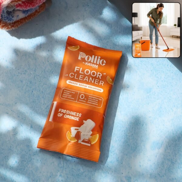 FloorCleaner-WOSKU-01.jpg Pollic Kadam Concentrated Floor Cleaner Sachet – Orange Fresh Fragrance (50 Gm)