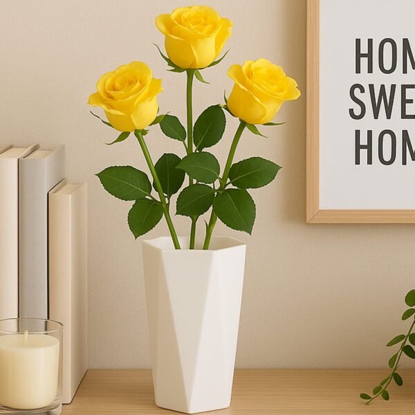 Modern Geometric Hexagon Plastic Flower Vase (1 Pc)