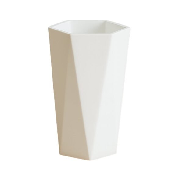 Modern Geometric Hexagon Plastic Flower Vase (1 Pc)