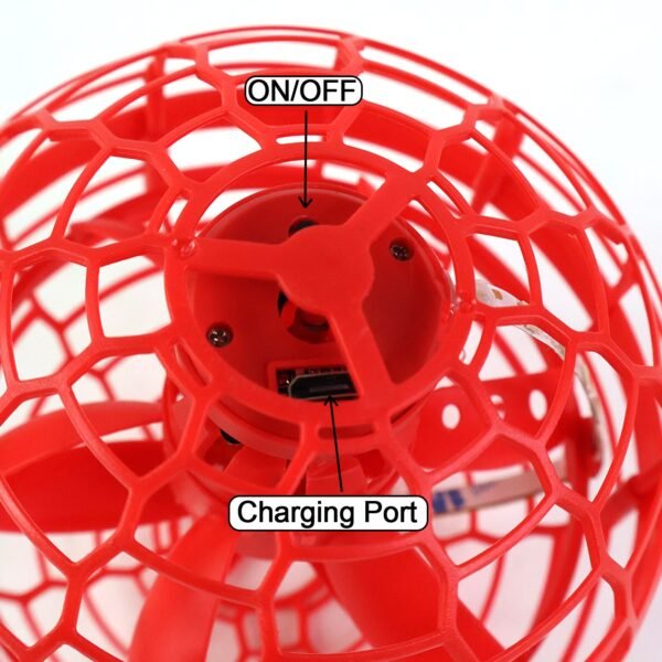 Flying Ball Toys, USB Rechargeable Built-in RGB Lights 360°Rotating Magic Controller