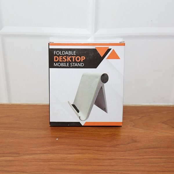 Foldable-Desktop-Mobile-Stand-08.jpg Plastic Foldable Desktop Mobile Stand (1 Pc / White)