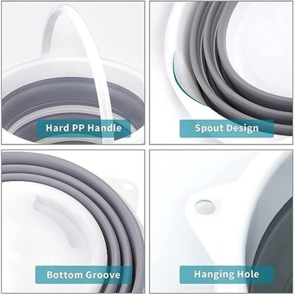 FoldingBucket-02.jpg Collapsible Folding Bucket for Cleaning, Car Wash & Travel (1 Pc / 23x16 Cm)