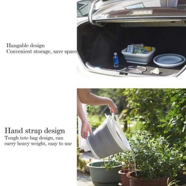 FoldingBucket-05.jpg Collapsible Folding Bucket for Cleaning, Car Wash & Travel (1 Pc / 23x16 Cm)