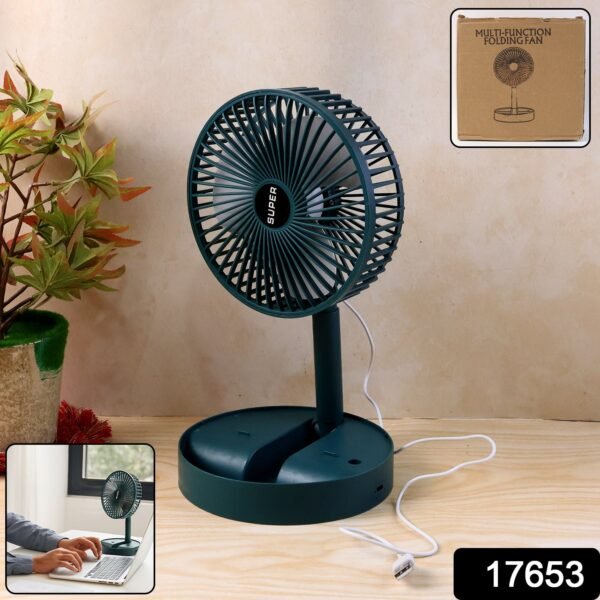 Sensor Foldable Mini Desk Fan with Adjustable Height and Angle (1 Pc)