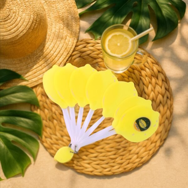 FoldingFan-03.jpg Lemon-Shape Hand Fan - (1 Pc)