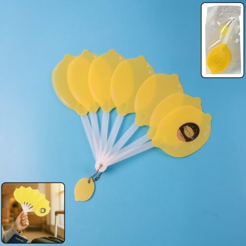 FoldingFan-WOSKU-01.jpg Lemon-Shape Hand Fan - (1 Pc)