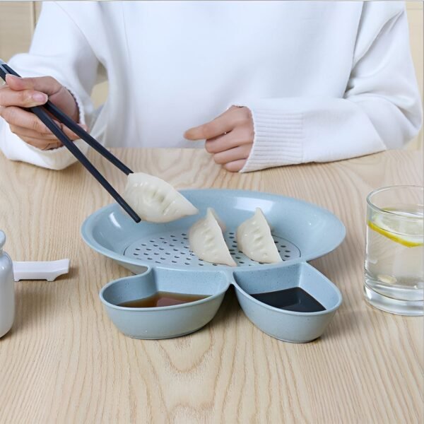 Multi-Purpose Dumpling & Snack Serving Plate (1 Pc)