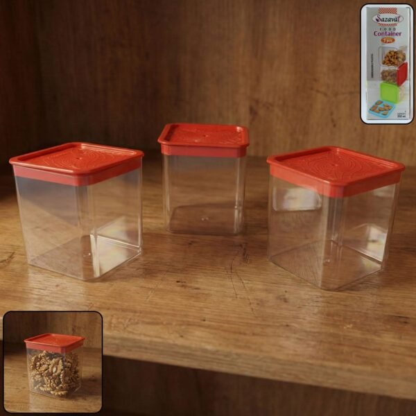 FoodContainer-WOSKU-01.jpg 3 Piece Airtight Food Storage Container Set (1 Set / 350 ML)