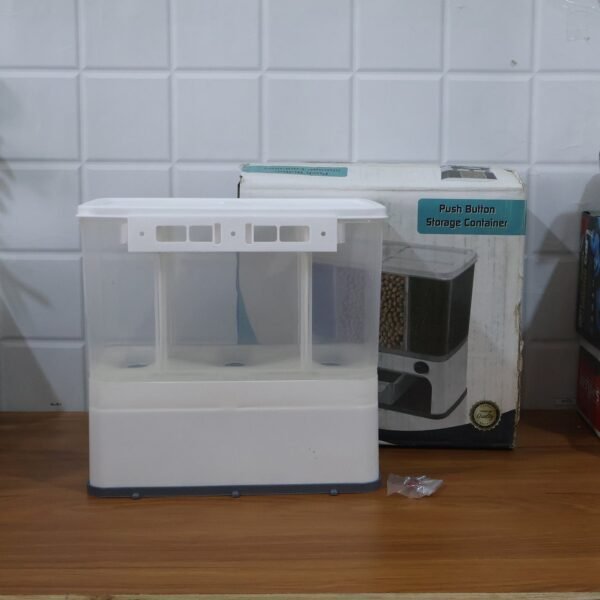 Easy Flow Cereal Dispenser for Kitchen 3 in 1 Push Button Wall Mount Container