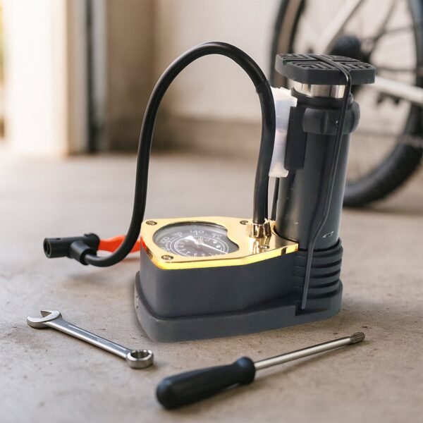 FootPump-02.jpg Portable High Pressure Foot Air Pump with Needle (1 Pc)