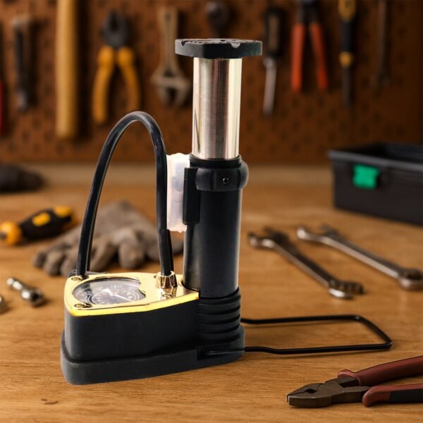 FootPump-05.jpg Portable High Pressure Foot Air Pump with Needle (1 Pc)