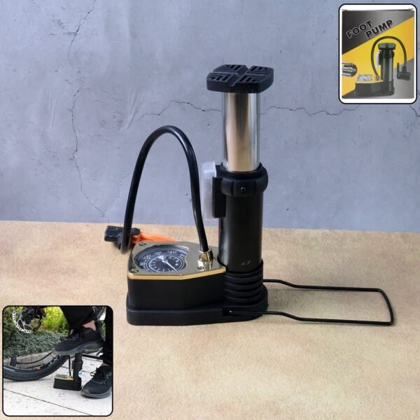 FootPump-WOSKU-01.jpg Portable High Pressure Foot Air Pump with Needle (1 Pc)