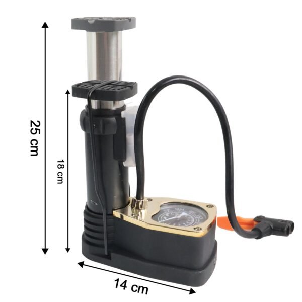FootPump-size.jpg Portable High Pressure Foot Air Pump with Needle (1 Pc)