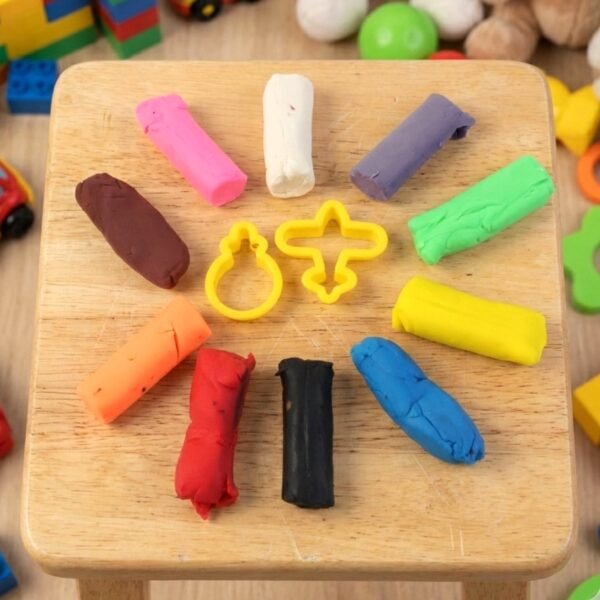Frisky Dough Modelling Clay Set – 12 Multicolor Dough Sticks with Shape Cutters