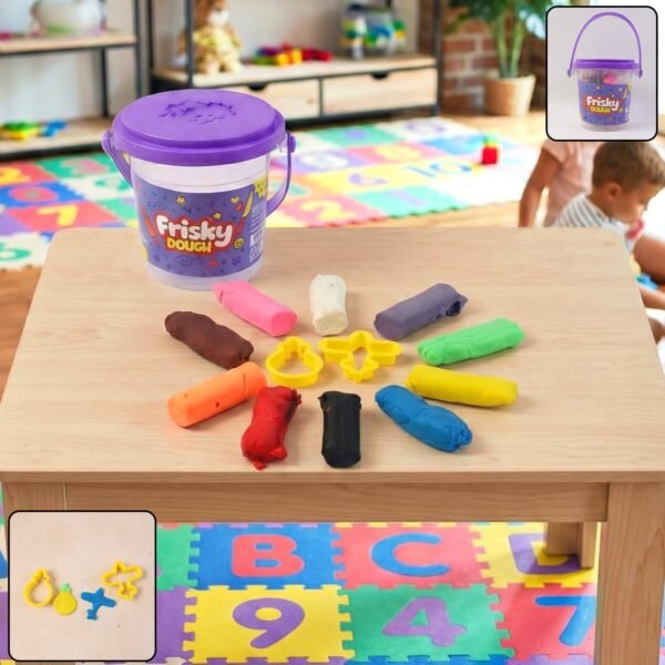 Frisky Dough Modelling Clay Set – 12 Multicolor Dough Sticks with Shape Cutters