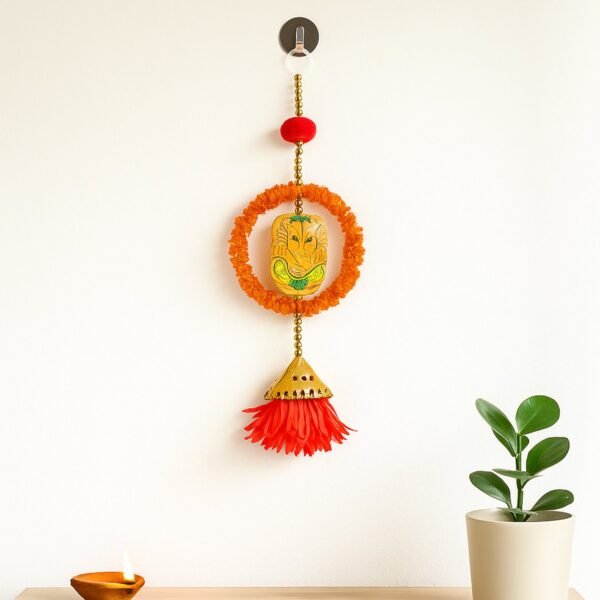 Ganesh-Wall-Hanging-Toran-04.jpg Decorative Hanging with Lord Ganesha Design - (1 Pc)