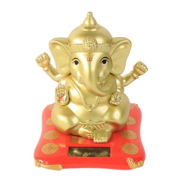 Decorative Religious Large Lord Ganesha Idol with Solar-Powered Base (1 Pc)
