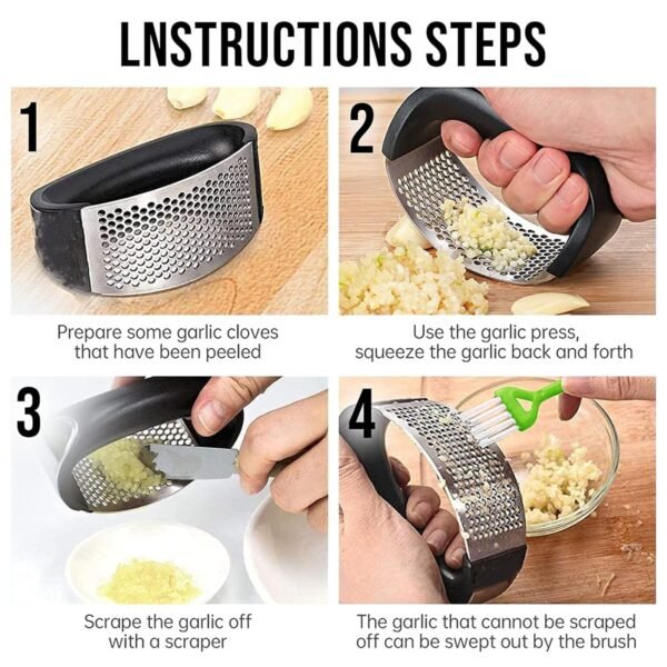 Heavy-Duty Garlic Press Tool with Spoon Set (2 Pc Set)