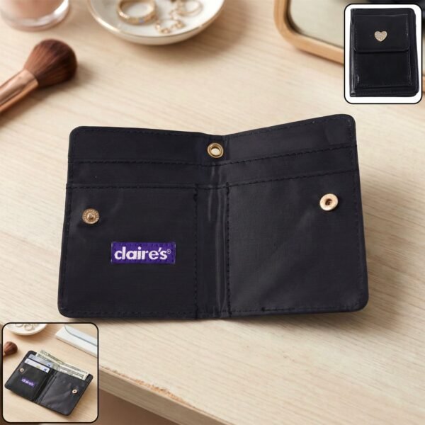 Compact Snap Button Card Holder Wallet (1 Pc)