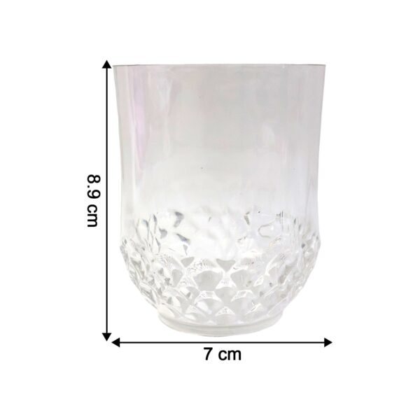 Transparent Diamond-Pattern Drinking Glass Set (6 Pc Set)