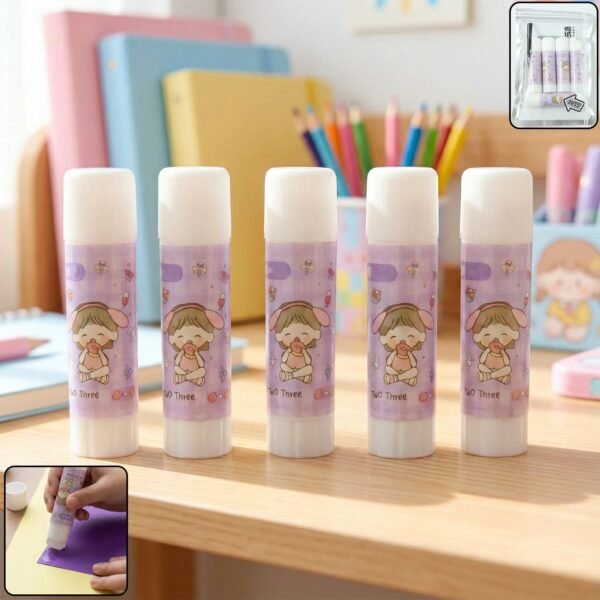 Cartoon-Themed Solid Glue Stick Pack of 5
