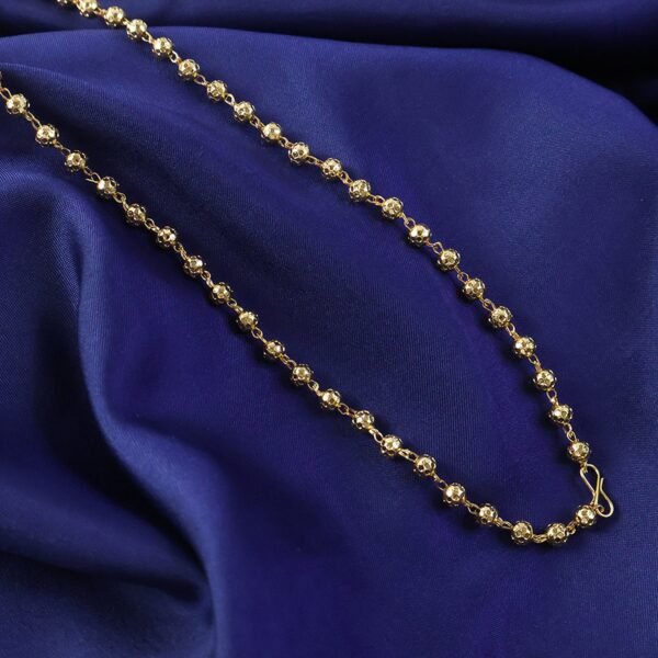 Elegant Gold-Tone Beaded Necklace Chain for Women (1 Pc)