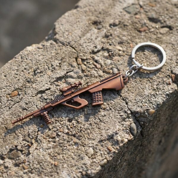Metal Gun Shape Keychain (1 Pc)