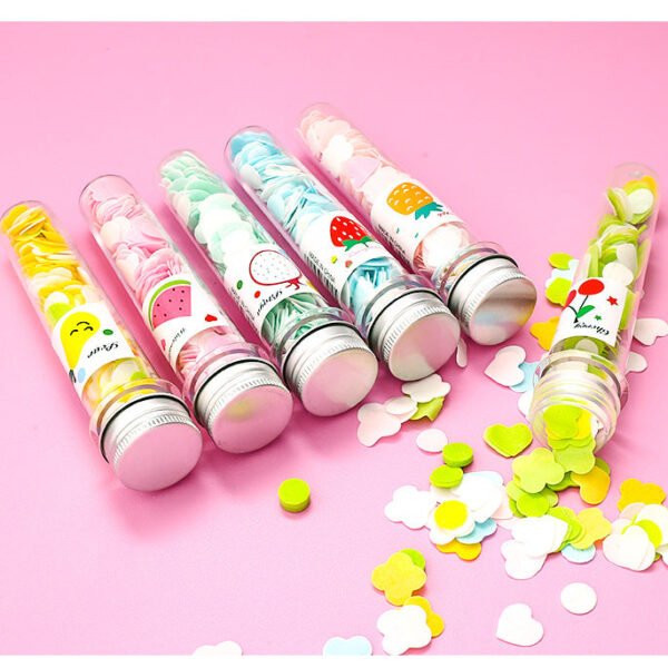 Portable Hand Washing Bath Flower Shape Paper Soap Strips In Test Tube Bottle