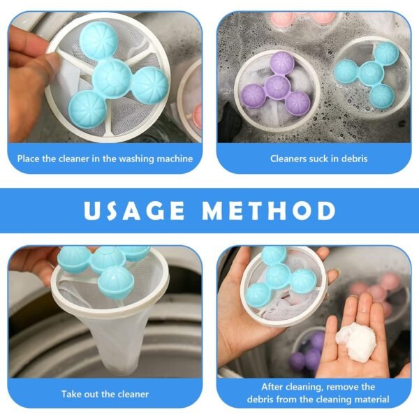 Floating Laundry Ball Lint Catcher Reusable Hair & Fur Filter (1 Pc)