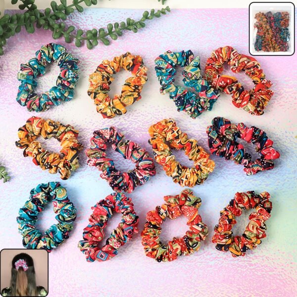 Set of 12 Stylish Printed Fabric Hairband