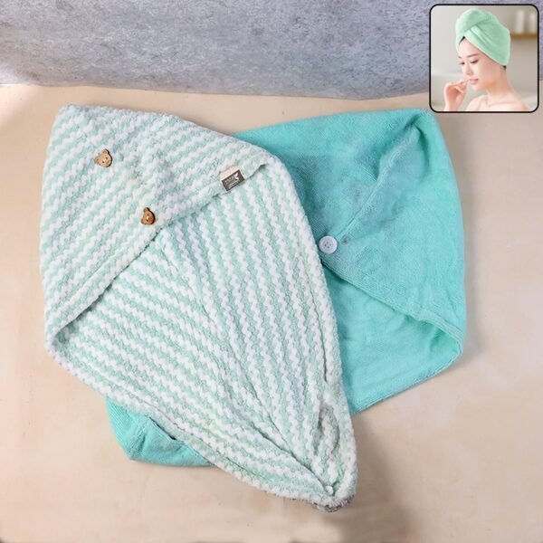 Hair-Towel-Wrap-01.jpg Premium Soft Microfiber Hair Drying Towel Wrap with Button Lock (1 Pc)