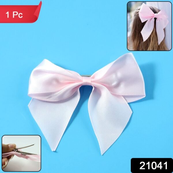 HairBowClip-WSKU-01.jpg Elegant Satin Hair Bow Clip for Girls & Women (1 Pc)