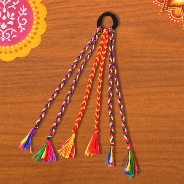 HairString-03.jpg Traditional Multicolor Braided Hair Extension with Tassels
