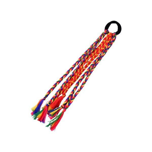 HairString-04.jpg Traditional Multicolor Braided Hair Extension with Tassels