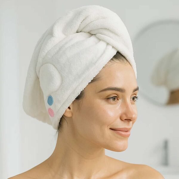 HairWrapperTowel-02.jpg Cute Cartoon Hooded Hair Drying Towel Cap (1 Pc)