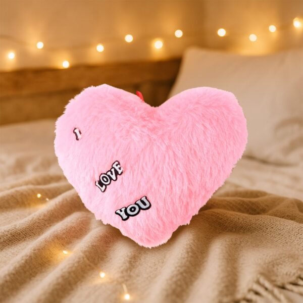 Heart-Shape-Pillow-02.jpg Soft Plush Heart Shape Cushion with "I Love You" (1 Pc)