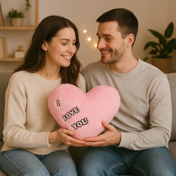 Heart-Shape-Pillow-04.jpg Soft Plush Heart Shape Cushion with "I Love You" (1 Pc)