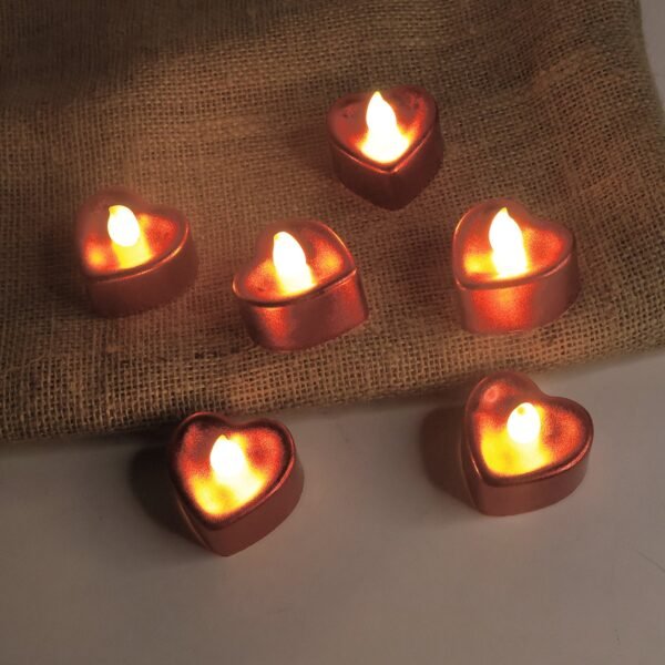 Heart Shape LED Flameless Decorative Candles (6 Pc / Set)