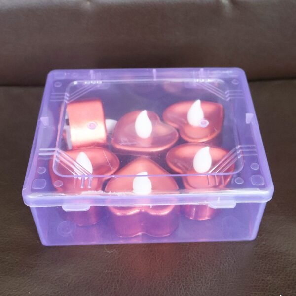 Heart Shape LED Flameless Decorative Candles (6 Pc / Set)