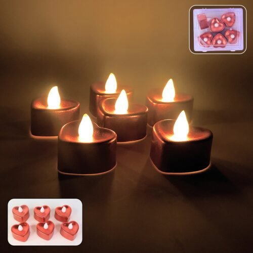HeartShapedTeaLight-WOSKU-01n.jpg Heart Shape LED Flameless Decorative Candles (6 Pc / Set)