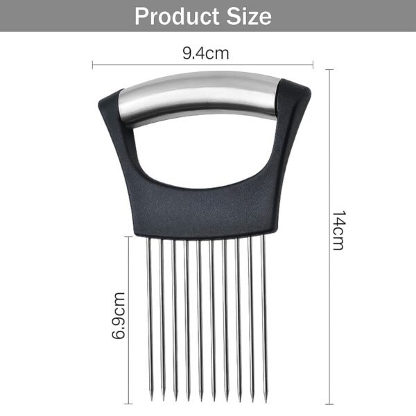 Stainless Steel Onion Cutter & Vegetable Slicer Holder Tool (1 Pc)