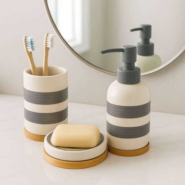 Premium 3-Piece Ceramic Bathroom Accessory Set
