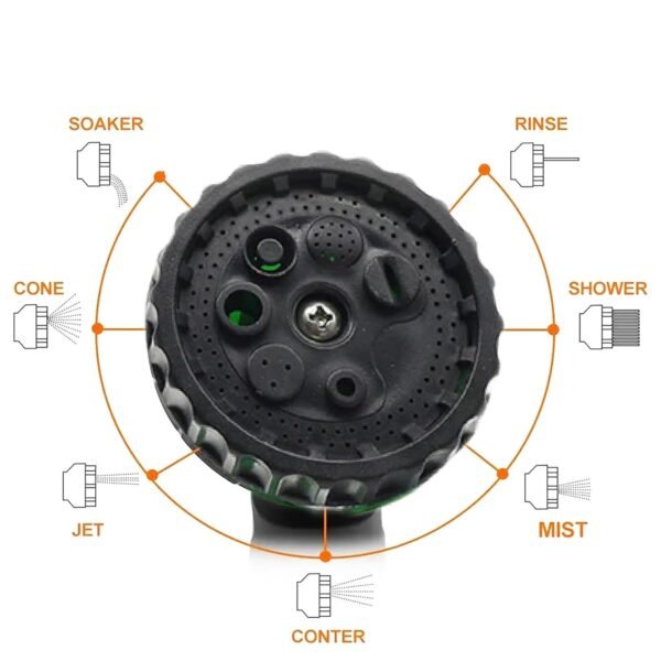 Multi-Pattern Garden Hose Spray Nozzle (1 Pc)
