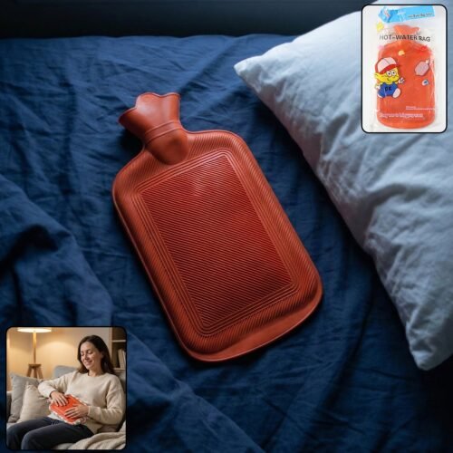 HotWaterBagRed-WOSKU-01.jpg Premium Rubber Hot Water Bag for Pain Relief (31x18 Cm)