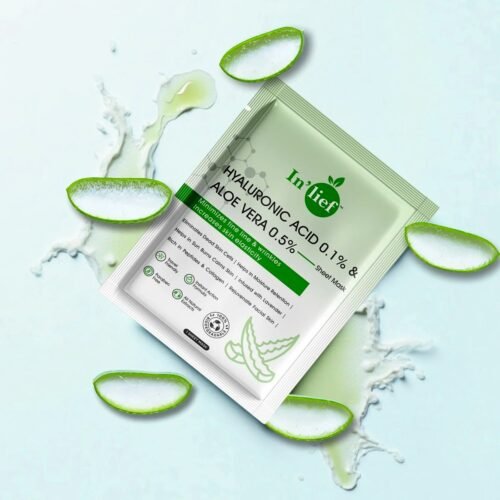In’lief Hyaluronic Acid 0.1% & Aloe Vera 0.5% Hydrating Facial mask (1 Pc)