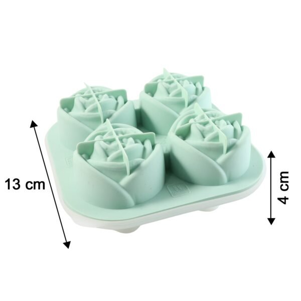 IceCubeMaker-size.jpg 4-Grid Rose-Shape Ice Cube Tray Mold with Lid