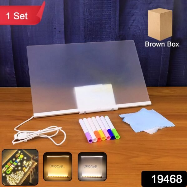 LED Acrylic Writing Board with USB Power (1 Set)